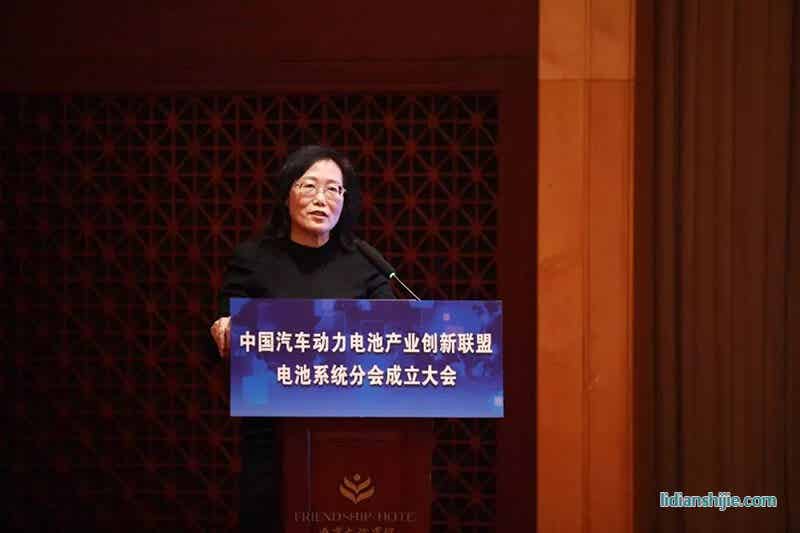 中國汽車工業協會副秘書長、創新聯盟秘書長許艷華女士發表致